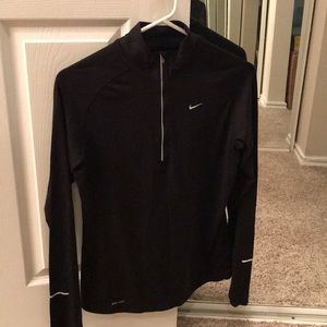 Nike Black Dri-fit 3/4 zip pull over